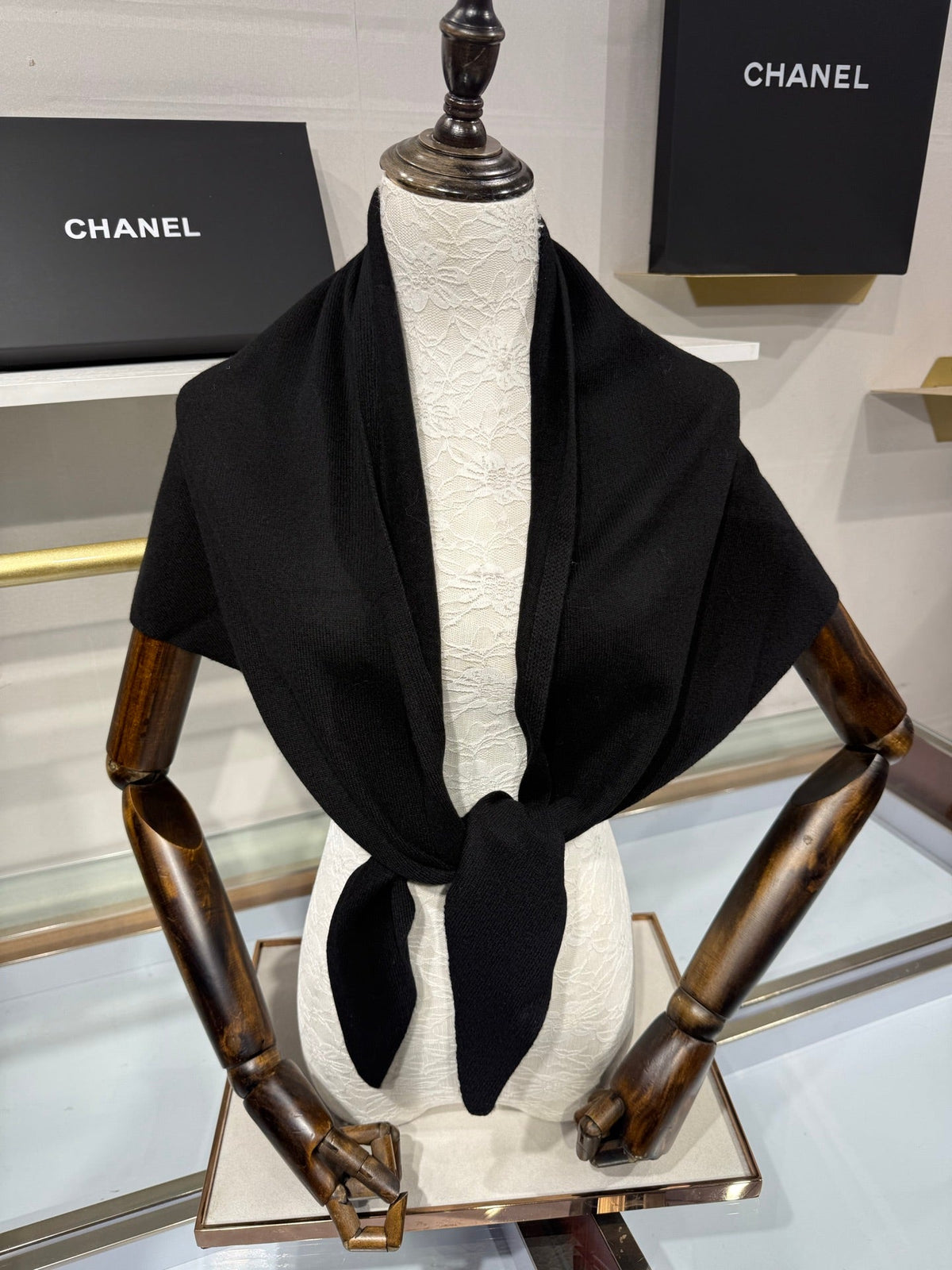 Chanel 2026 Logo CC Triangle Scarf 190cm Wool 217109