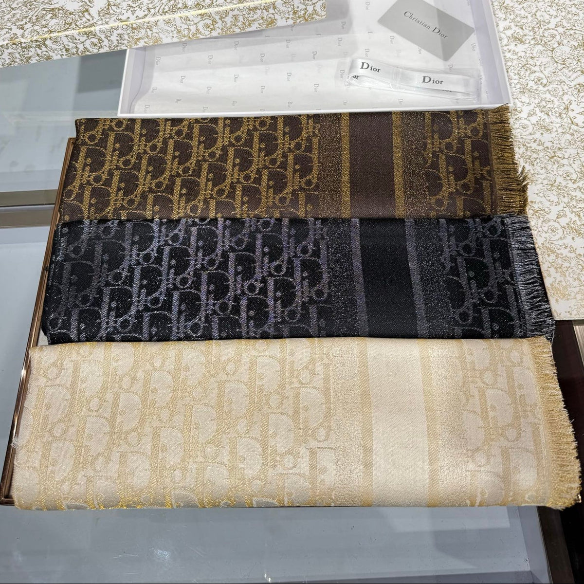 Dior 2026 Oblique Scarf 140cm Mulberry Silk 217204