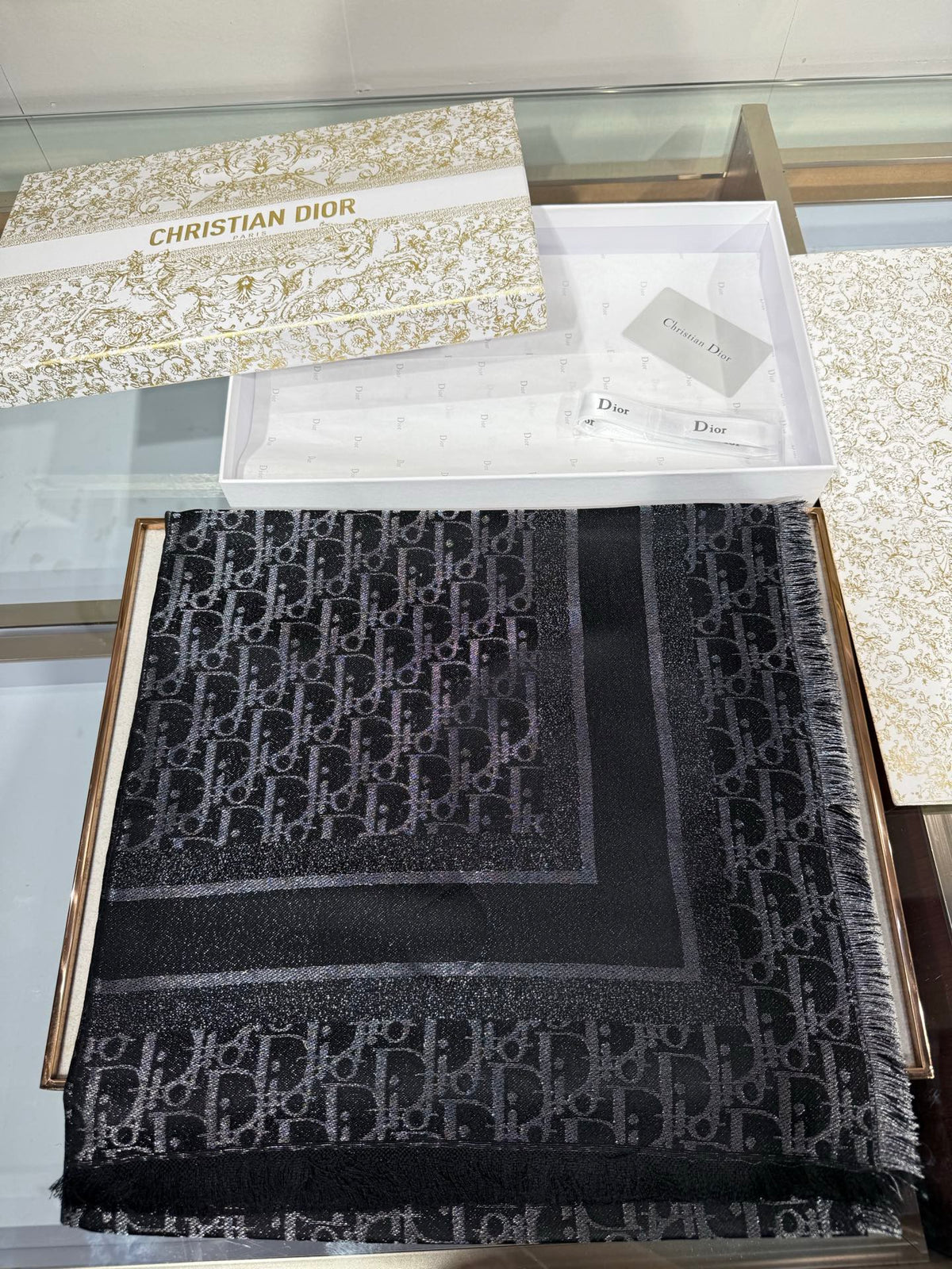 Dior 2026 Oblique Scarf 140cm Mulberry Silk 217204