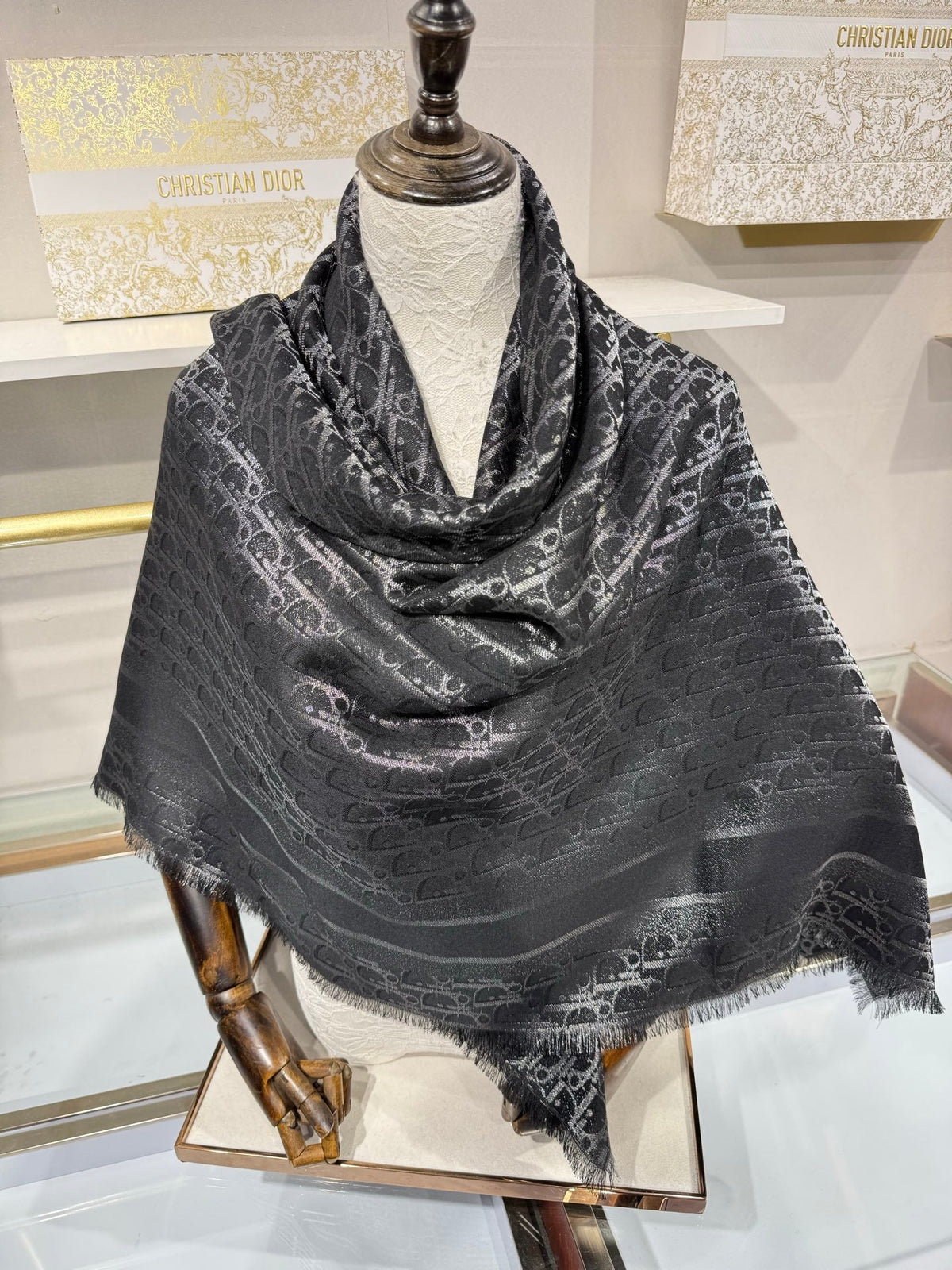 Dior 2026 Oblique Scarf 140cm Mulberry Silk 217204