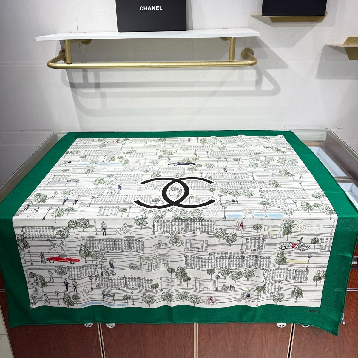 Chanel 2026 Landscape Motifs Scarf 140cm Cashmere Silk 218437