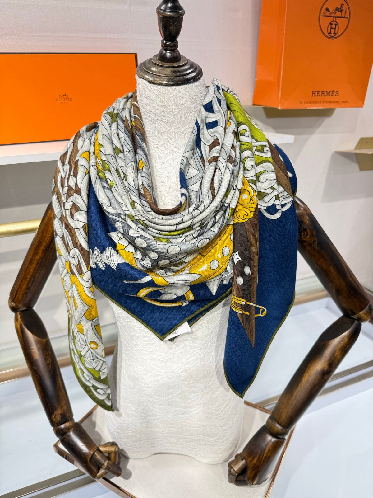 Hermes 2026 Cheval Heavy Metal Scarf 140cm Cashmere Silk