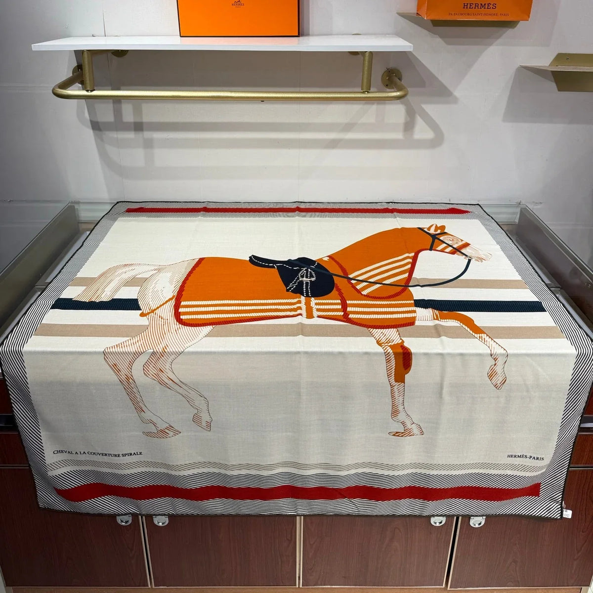 Hermes 2026 Cheval à la Couverture Spirale Square Scarf 140cm Cashmere Silk