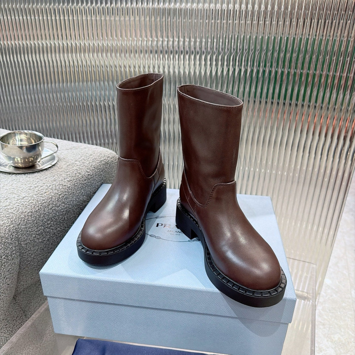 Prada 2026 Ankle Boots Suede Cowhide 148932