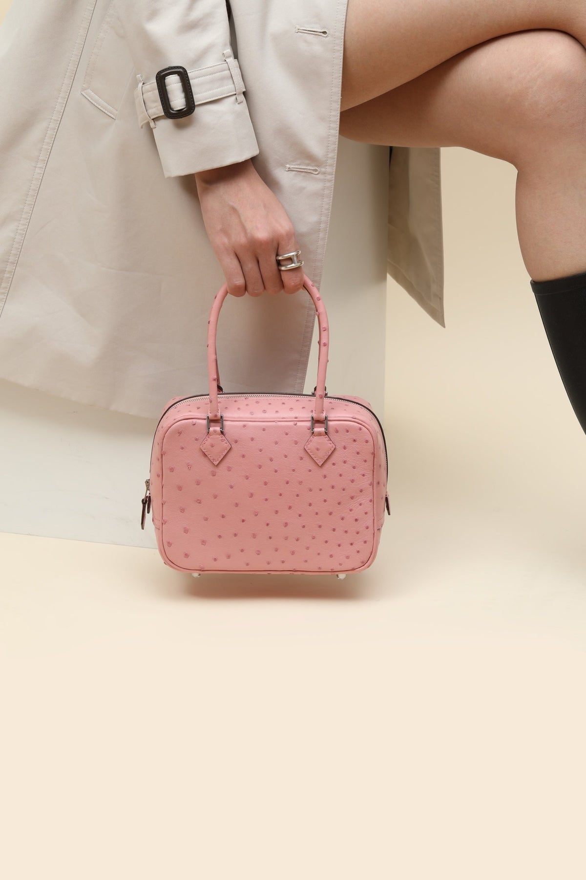 High-end Hermes 2026 Plume Chaine Bag 20cm Ostrich Leather