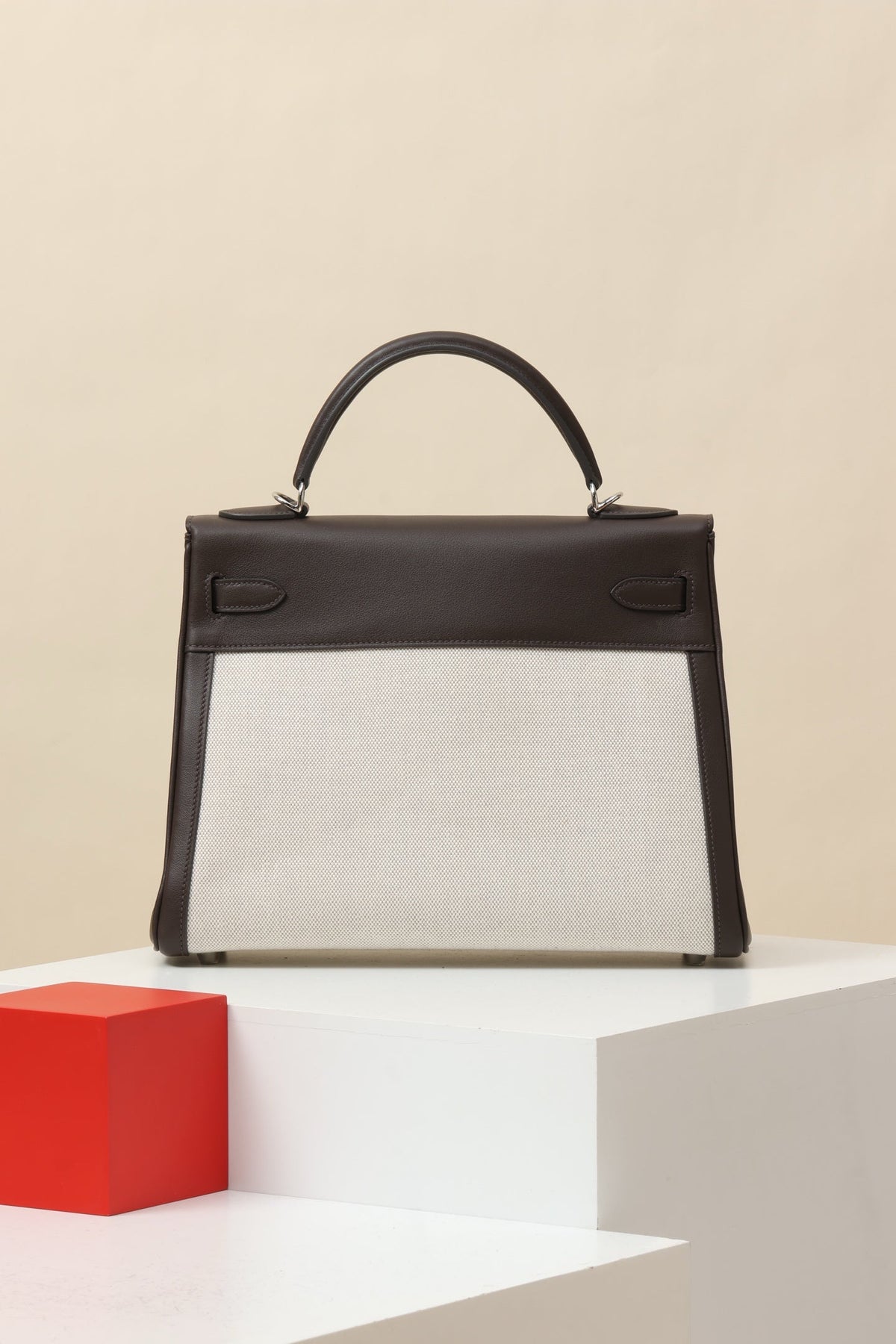 High-end Hermes 2026 Kelly Retourne Bag Leather Canvas