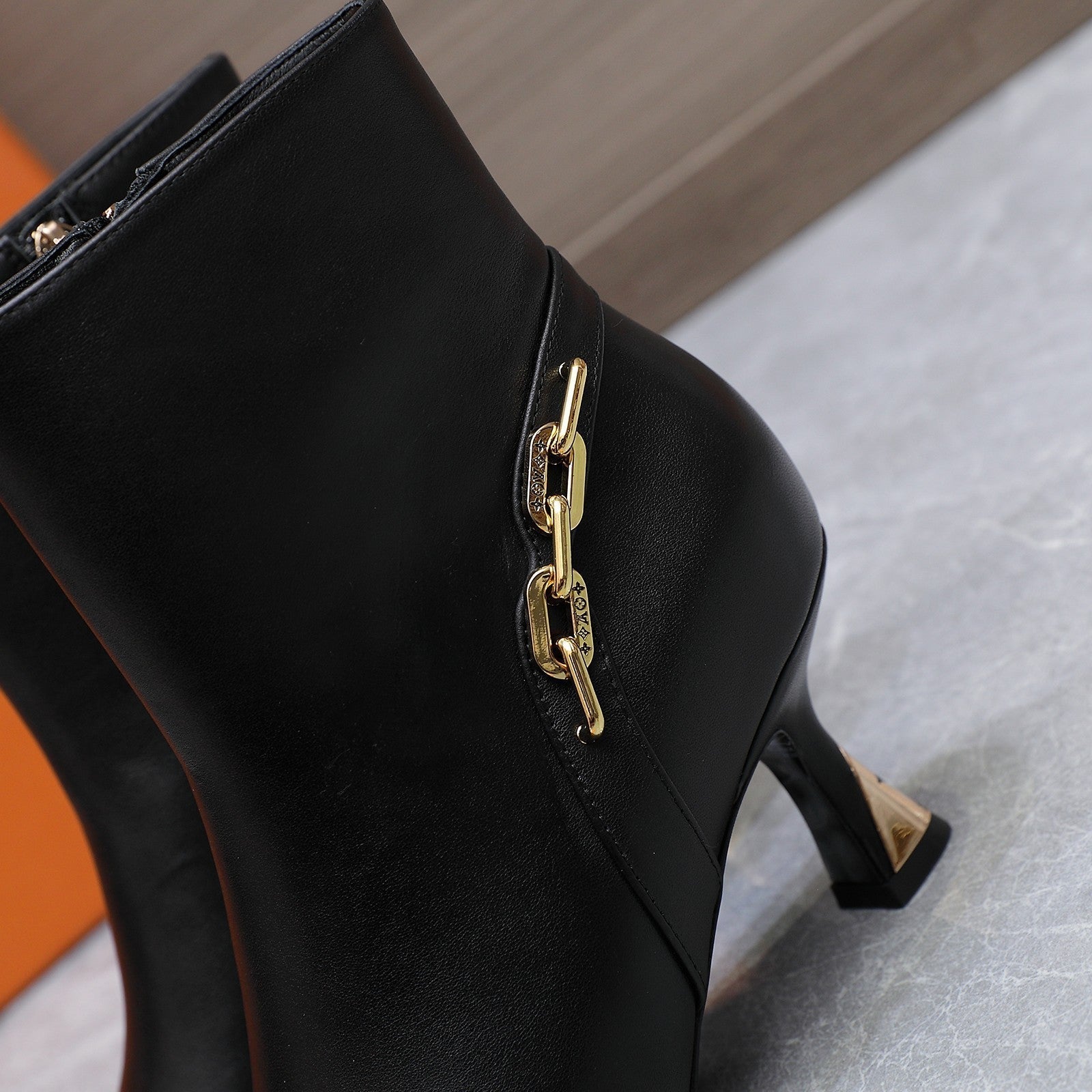 LV Sparkle Ankle Boots 70mm Black Cowhide