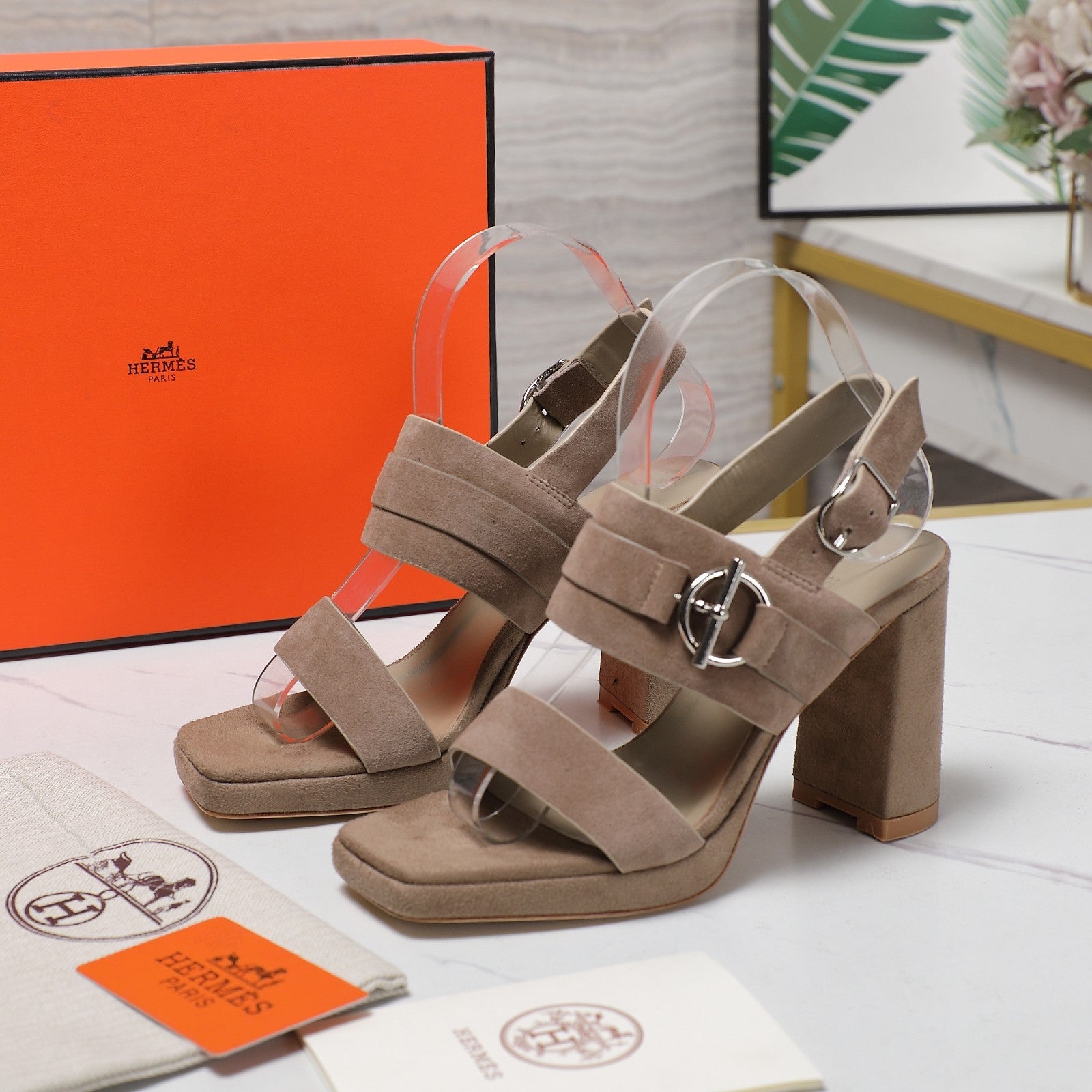 HM 25 Slingback Keen 90 Grey Suede