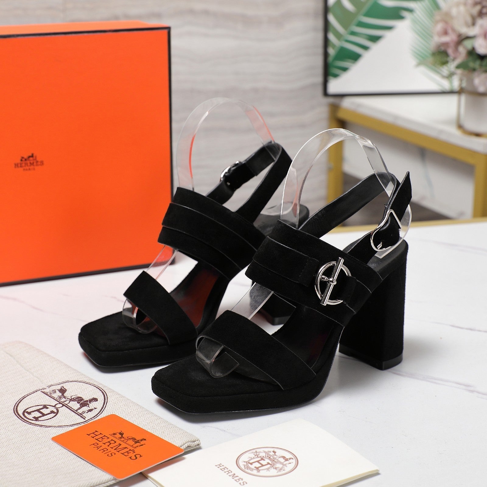 HM 25 Slingback Keen 90 Black Suede