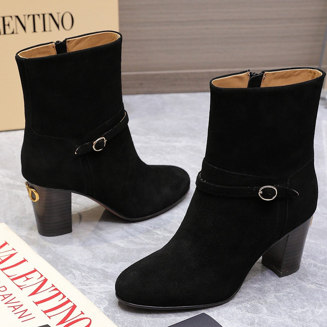 Valentino 2025 Heeled Boot Black Suede 547600