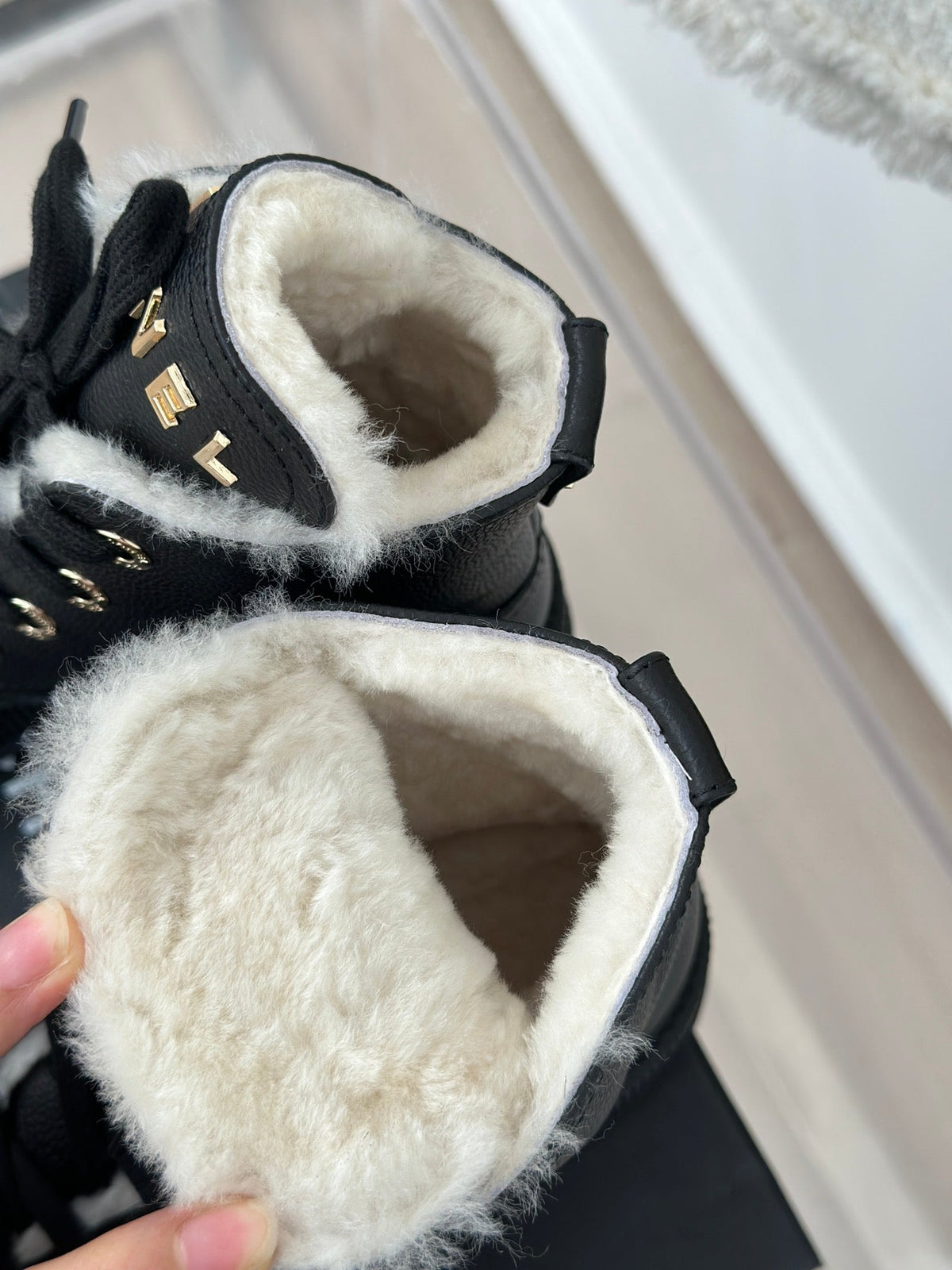 Chanel 2026 Lace-Up Ankle Boots 50mm Leather Wool 188600