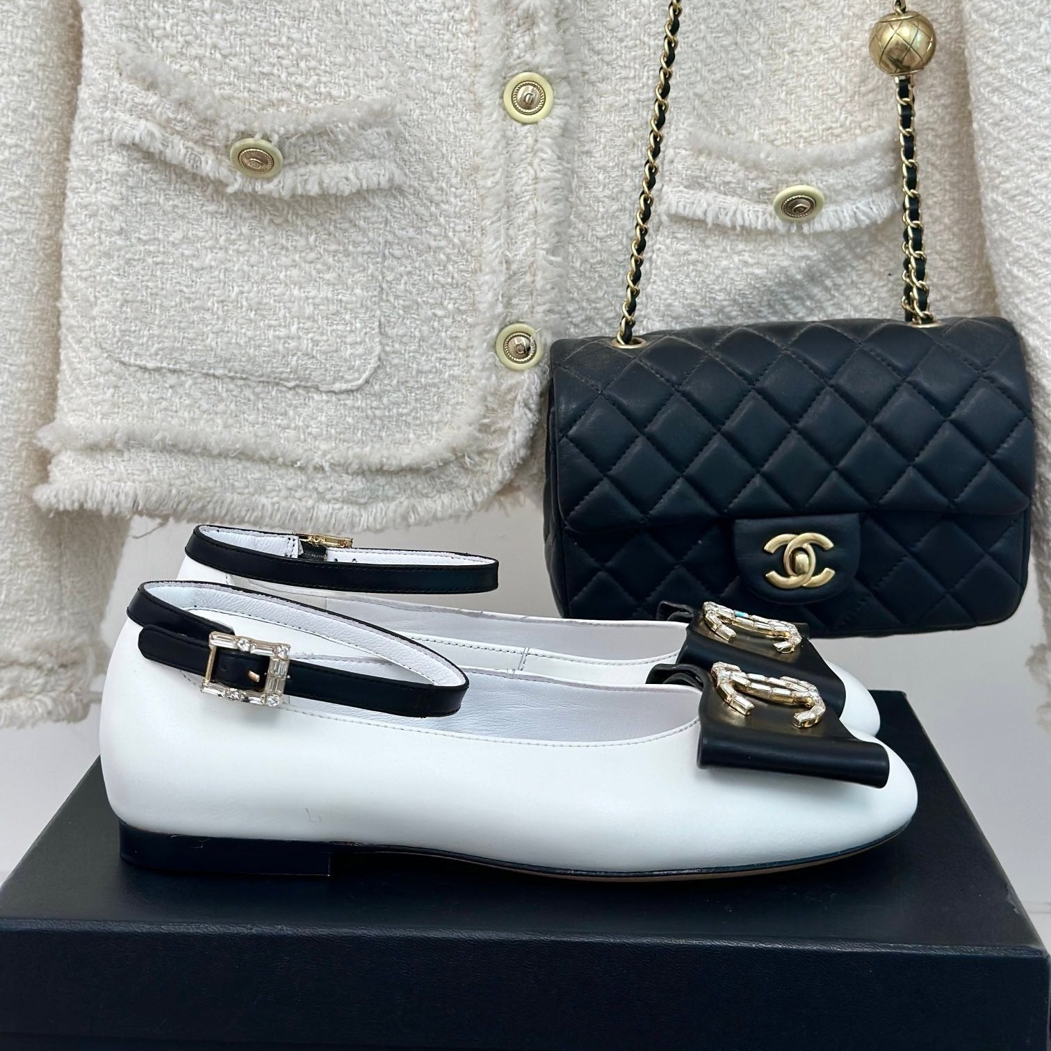 CC Mary Jane White Lambskin