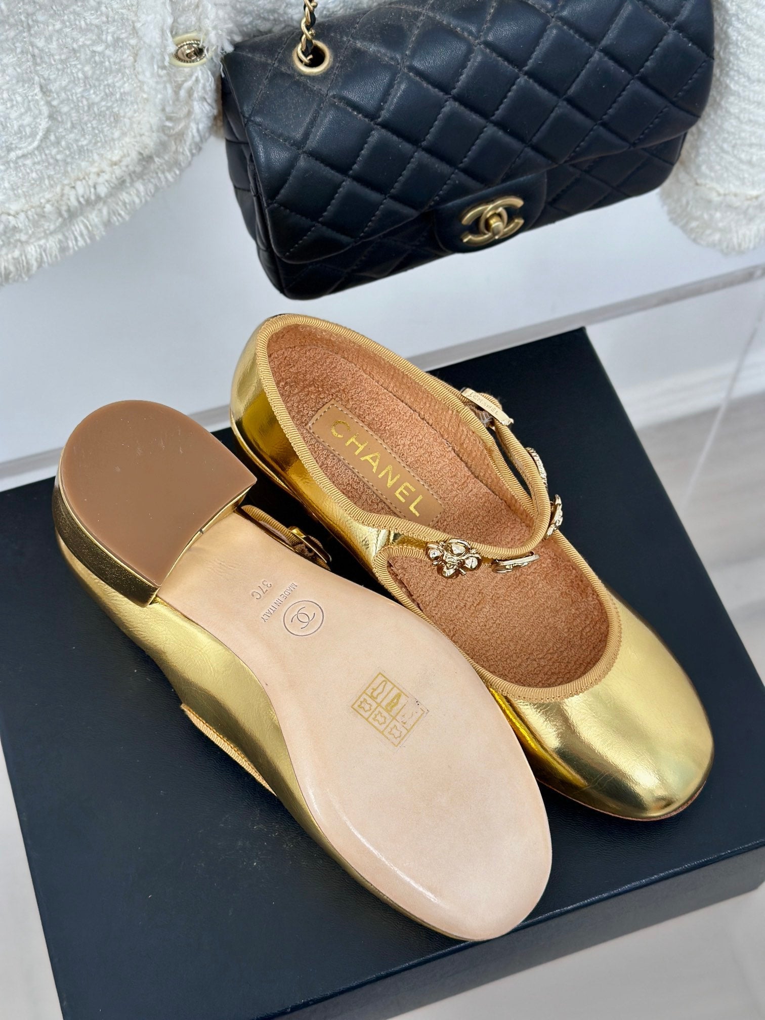 CC High Mary Jane Gold Lambskin