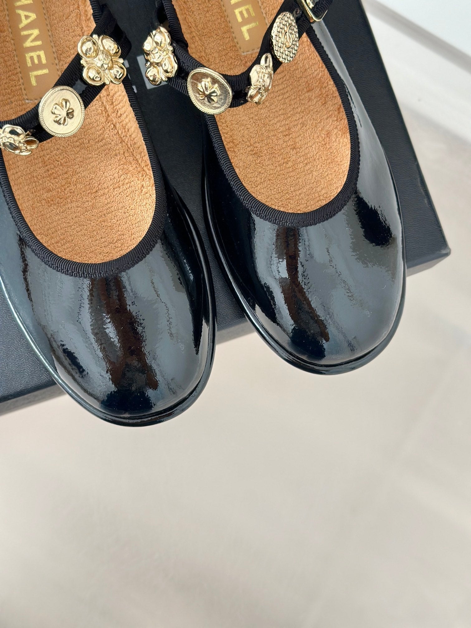 CC Mary Jane Glossy Black Cowhide And Lambskin