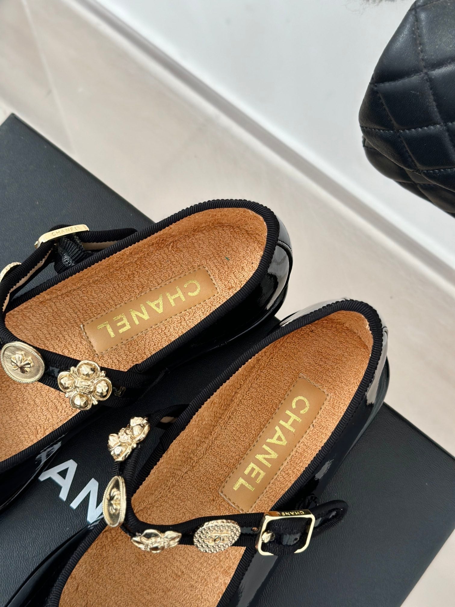 CC Mary Jane Glossy Black Cowhide And Lambskin