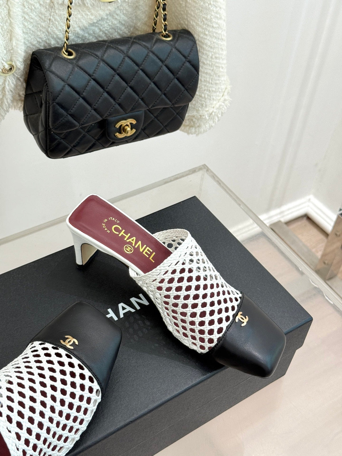 Chanel 2026 Mules 65mm Mesh Sheepskin 920499