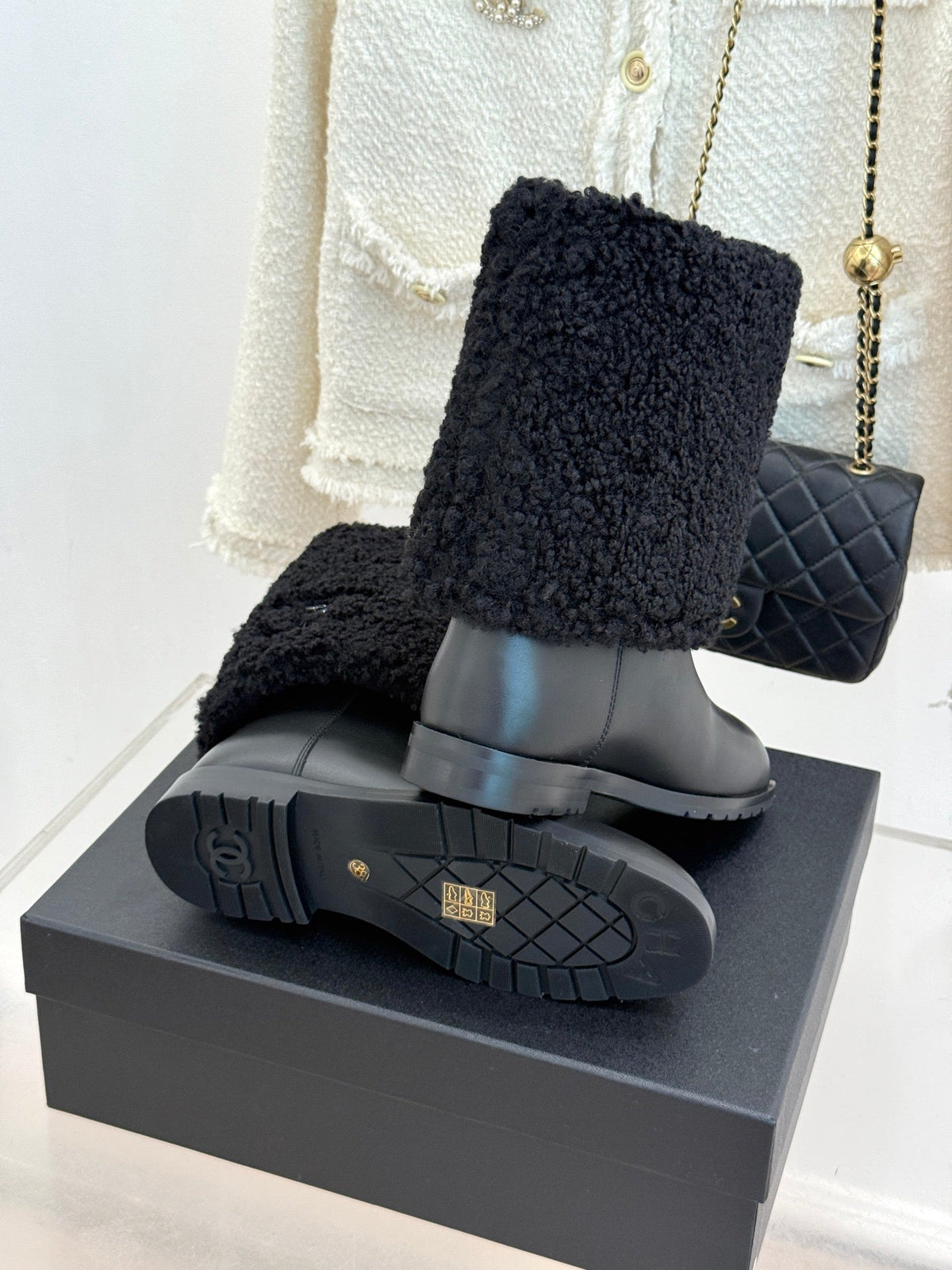 Chanel 2026 Ankle Boots Suede Leather Wool 188554