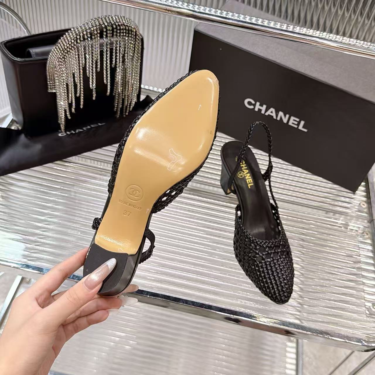 Chanel 2026 Woven Slingback 65mm Sheepskin 986786