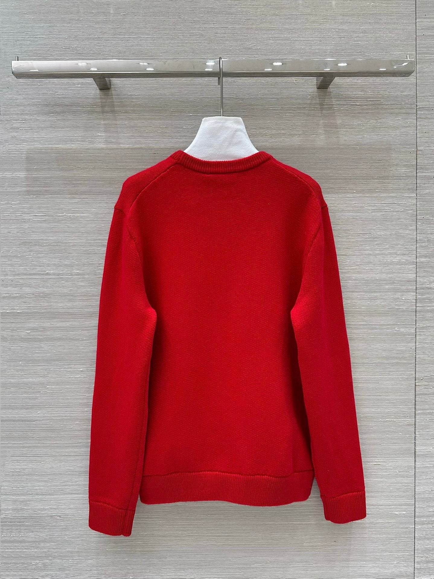 Gucci 25 Embroidered Pullover Sweater Red Wool