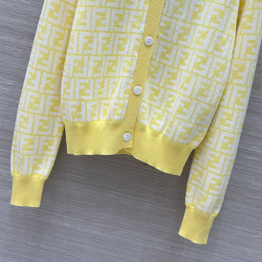 Fendi 25 Cardigan yellow Cotton