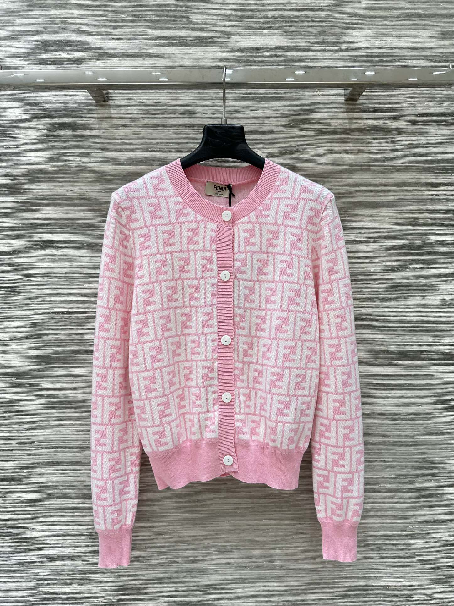 Fendi 25 Cardigan Pink Cotton