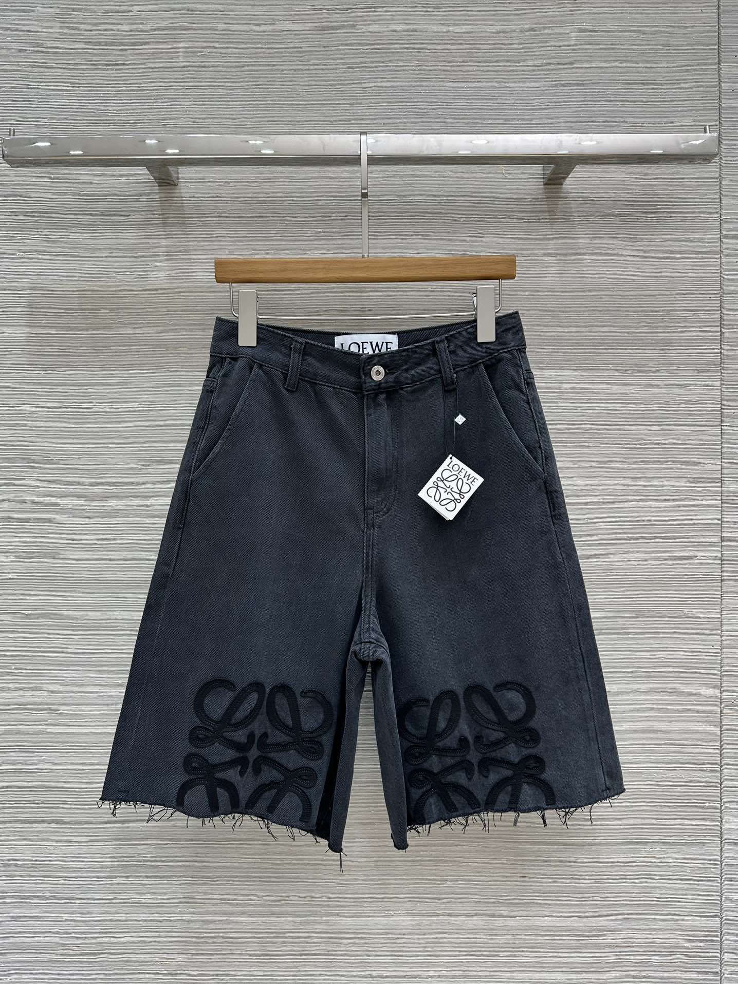 Loewe Short Black Denim Cotton