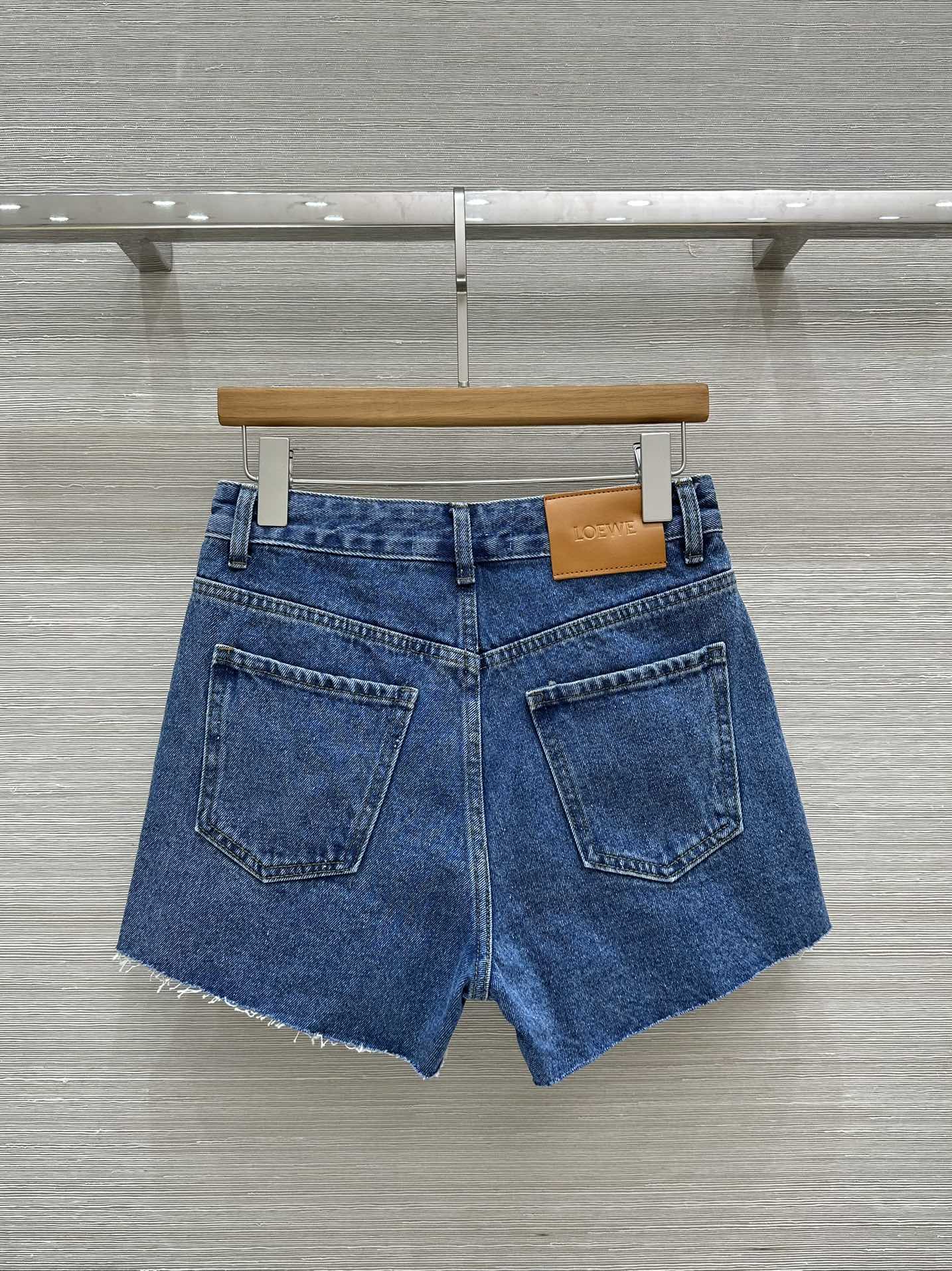 Loewe 25 Short Blue Denim Cotton