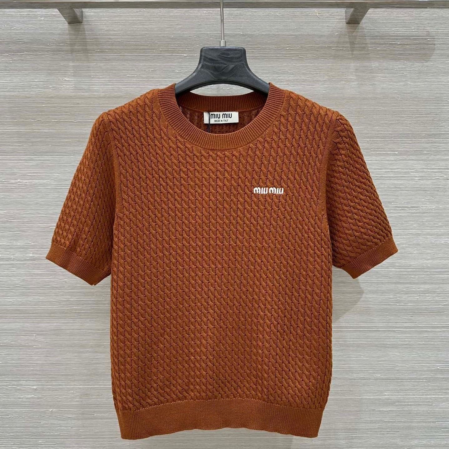 Miu Miu 25 Knitted Top Brown Wool