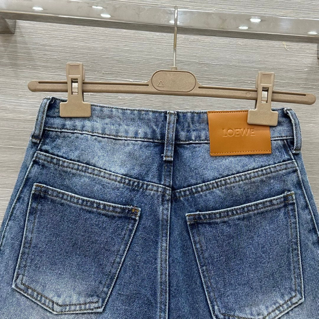 Loewe Denim Short Retro Blue Cotton