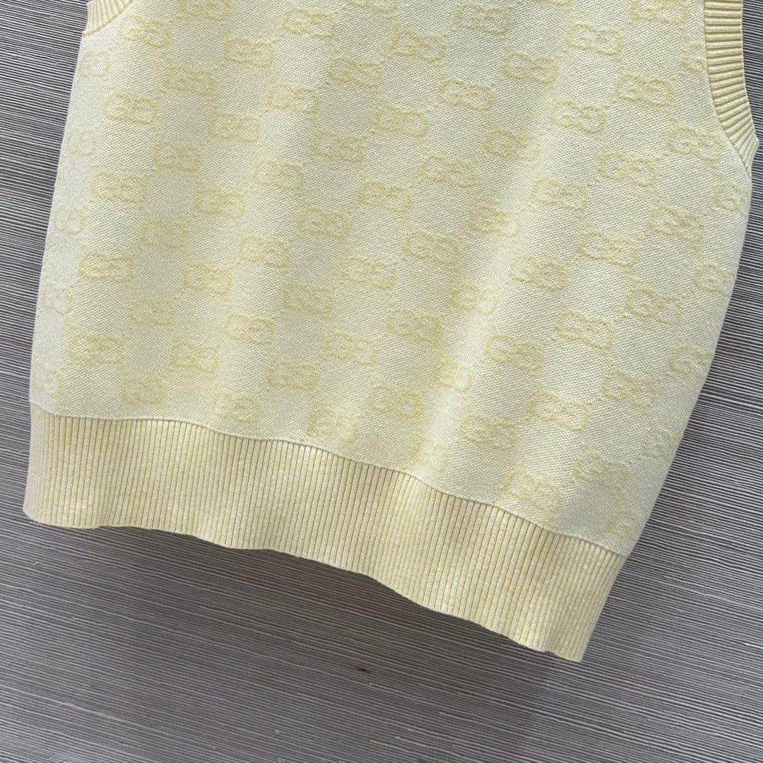 Gucci 25 Vest Top Yellow Cotton