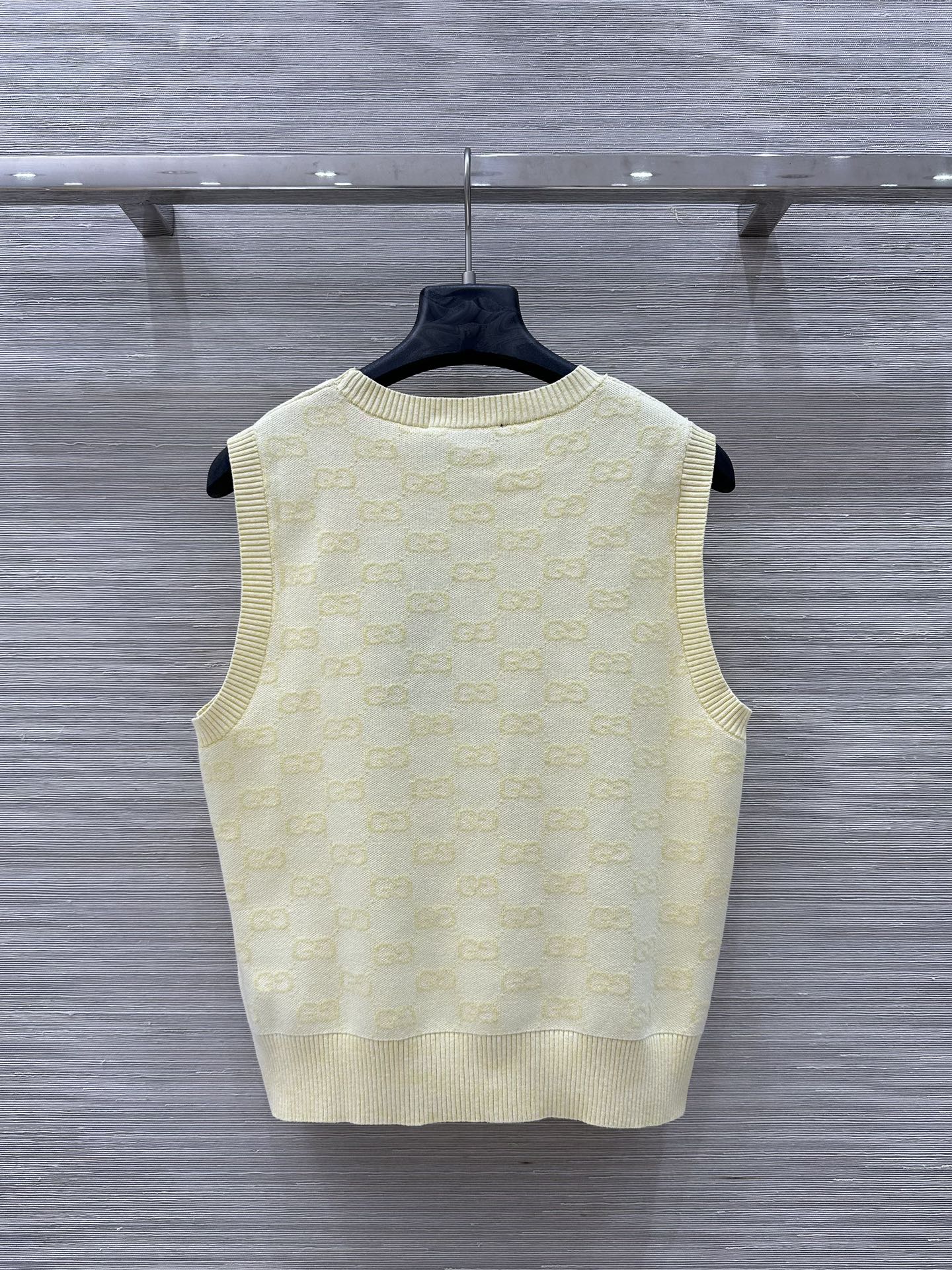 Gucci 25 Vest Top Yellow Cotton
