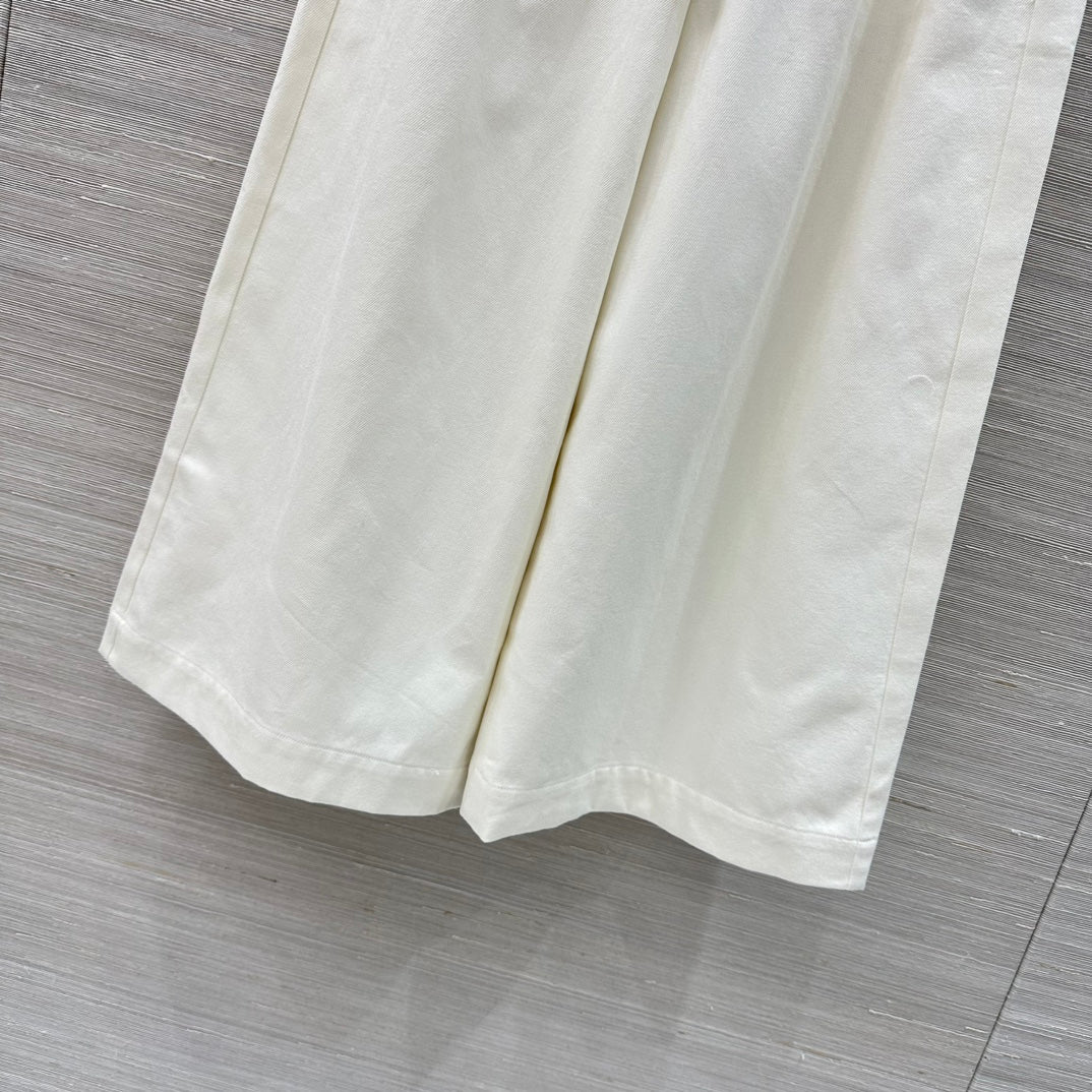 Loewe 25 Denim Wide-leg Cropped Pants White Cotton