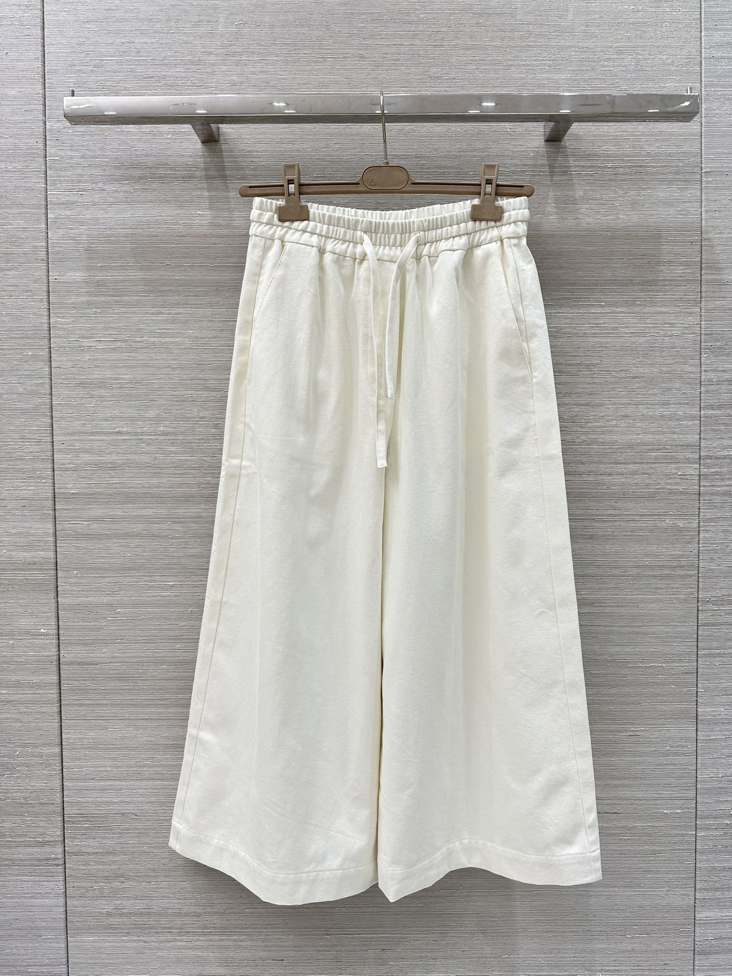 Loewe 25 Denim Wide-leg Cropped Pants White Cotton