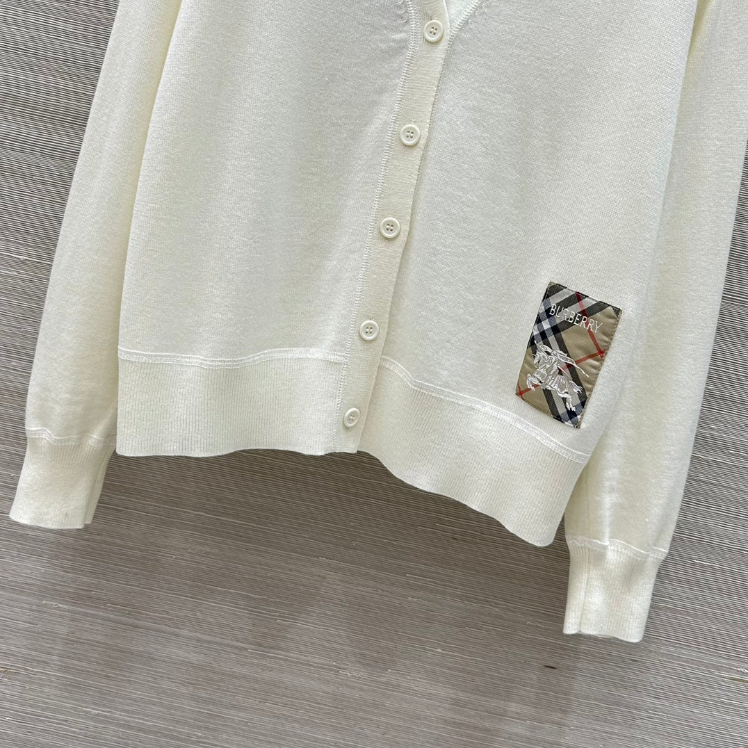 Bur 25 Cardigan Black And White Cashmere