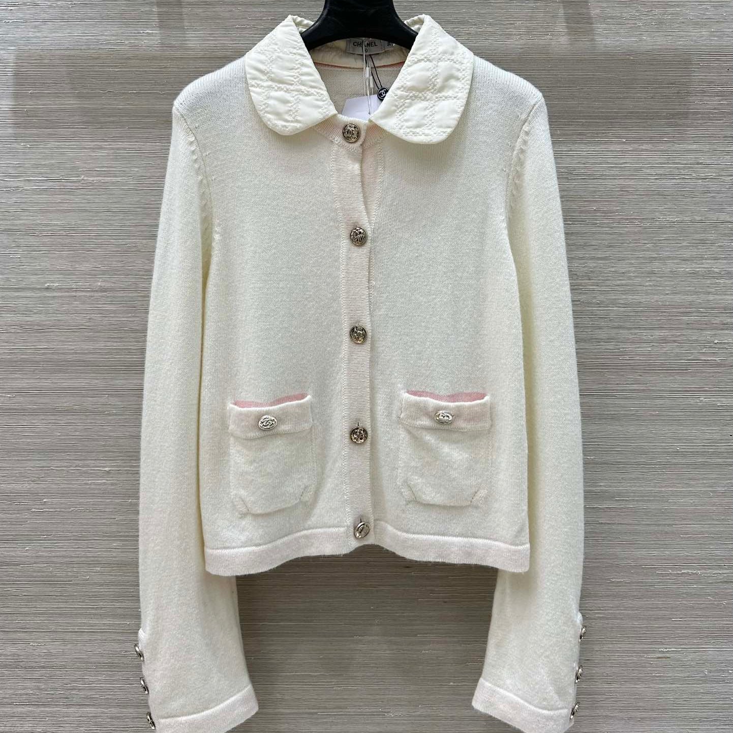 CC 25 Cardigan White Cashmere