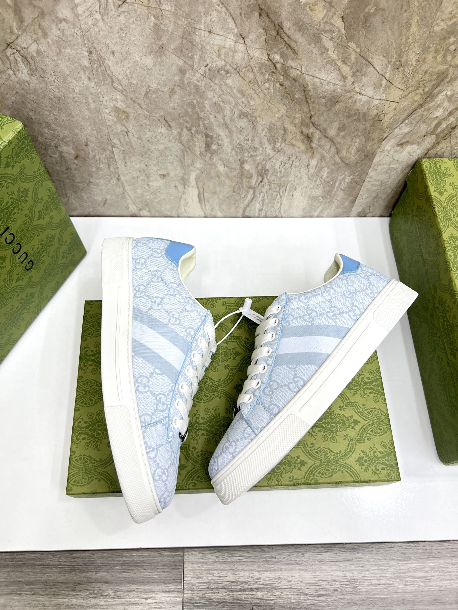 GG Men's ACE Sneaker Pastel Blue Canvas 525944