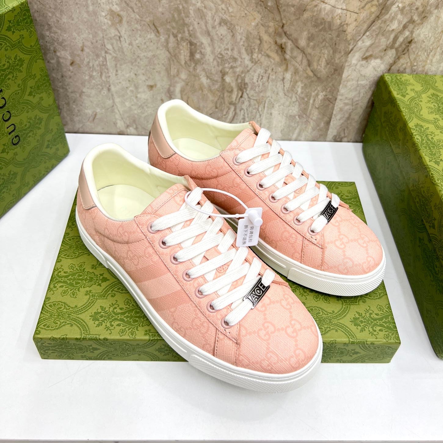 GG Men's ACE Sneaker Pink Canvas 525945