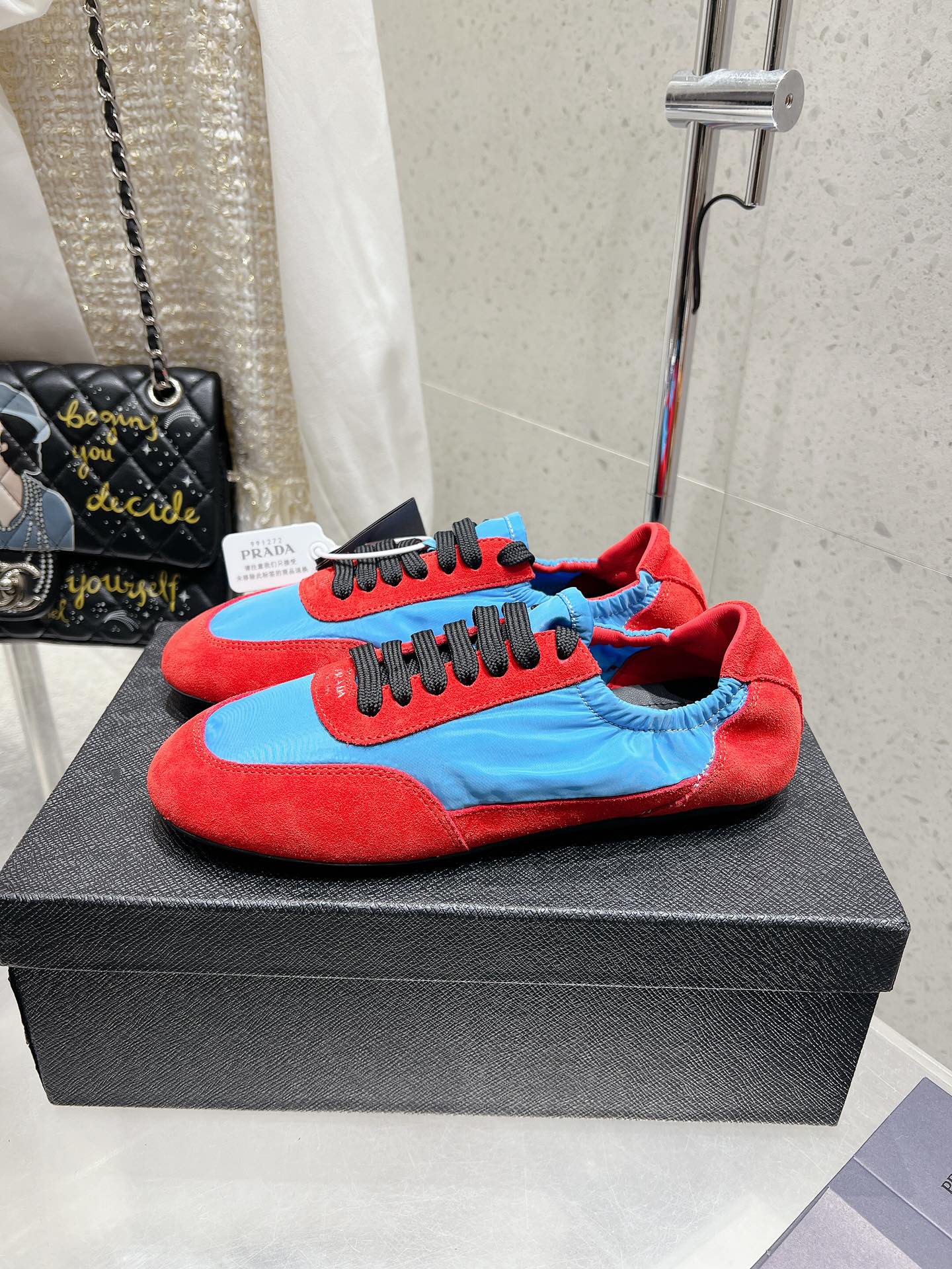 Pra 2025 Collapse Sneaker Red Blue Black Re-Nylon Suede 554284