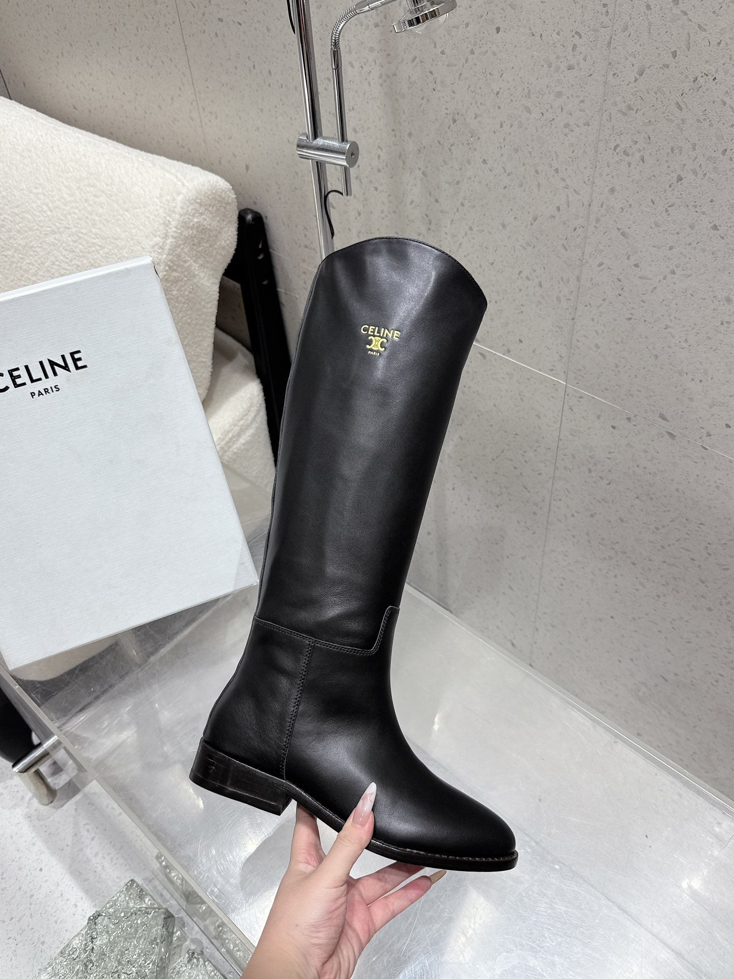 Celine 25 Boot Black Cowhide 554199