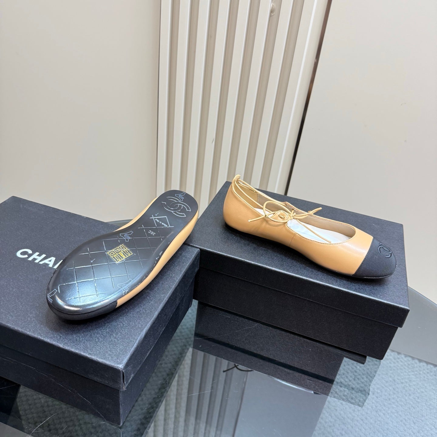 CC 25 Mary Jane Flat Buff Brown Leather with Fabric 239406