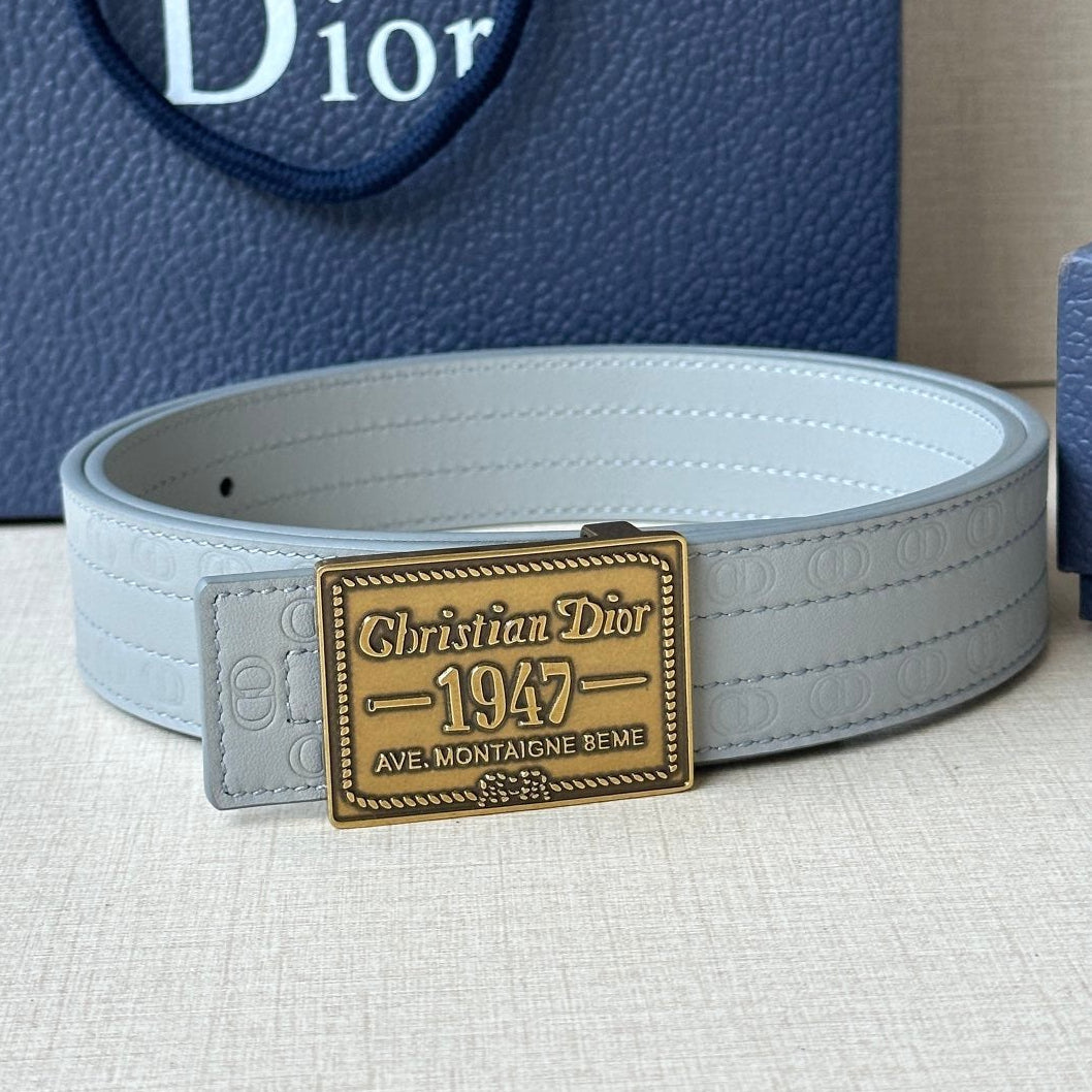 Dior 2026 Montaigne Oblique Belt 35mm Canvas Leather