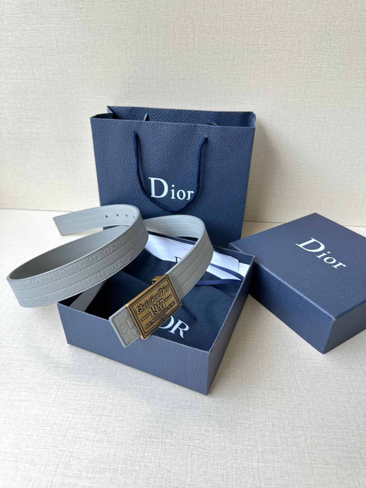 Dior 2026 Montaigne Oblique Belt 35mm Canvas Leather