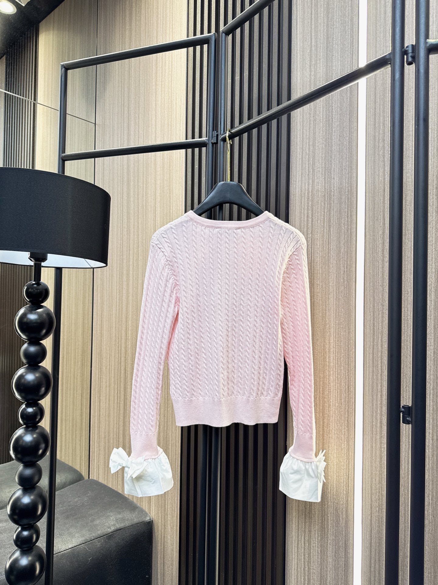 Miumiu 2025  Cardigan With Bow Cuff Cotton Wool