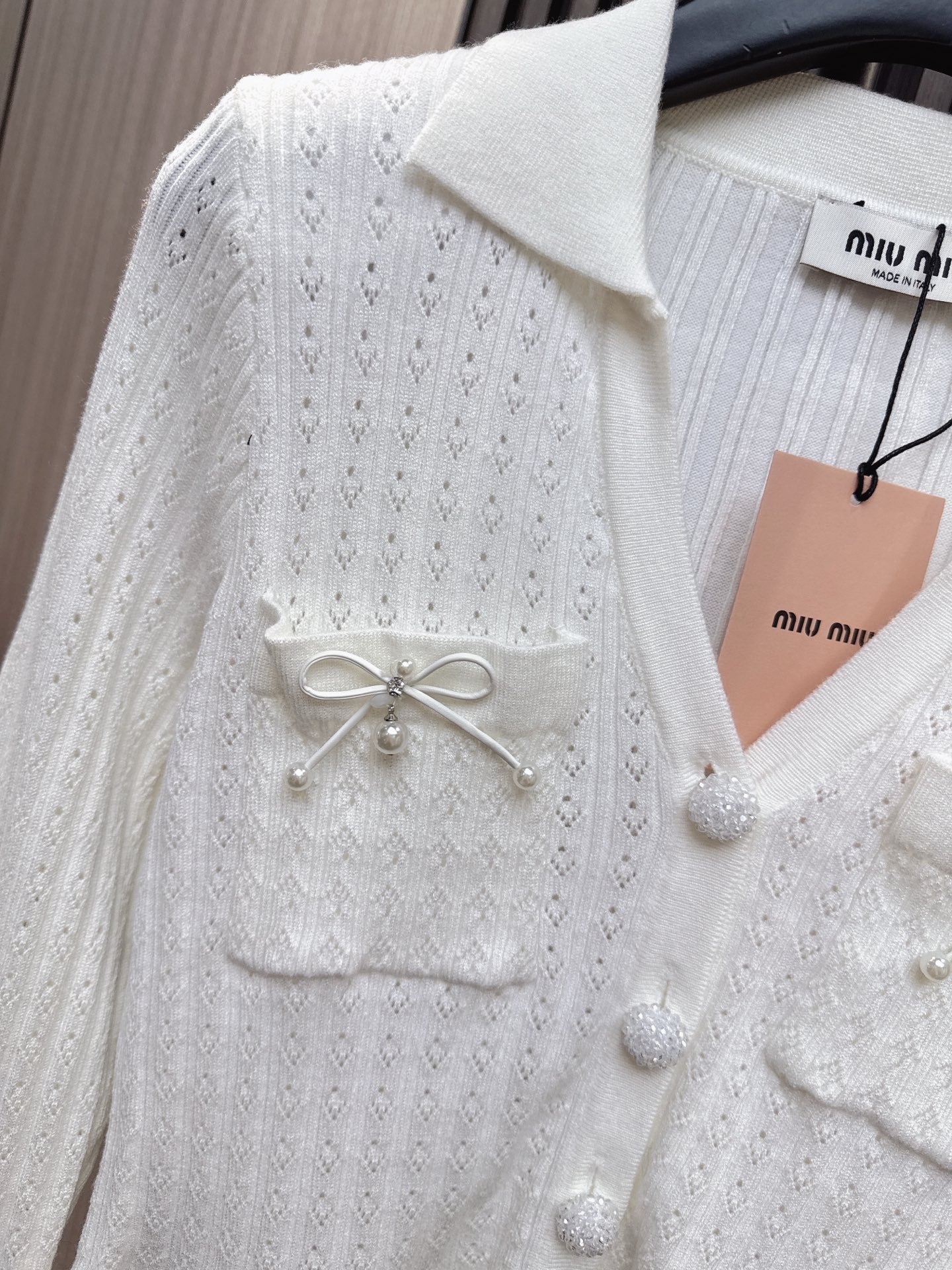 Miumiu 2025 V- Cardigan Cotton Wool