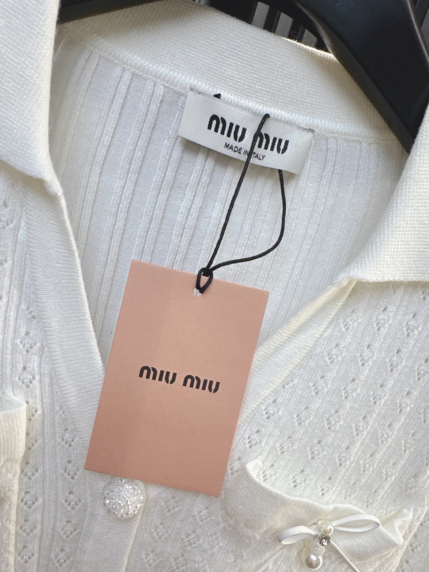 Miumiu 2025 V- Cardigan Cotton Wool