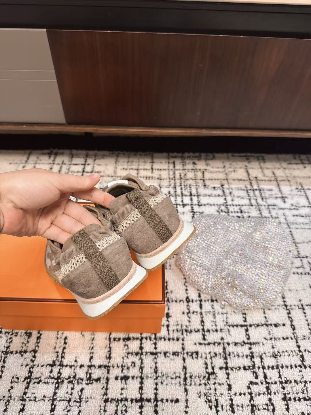 HM 25 Jet Beige Sneaker Mesh Cowhide 318021