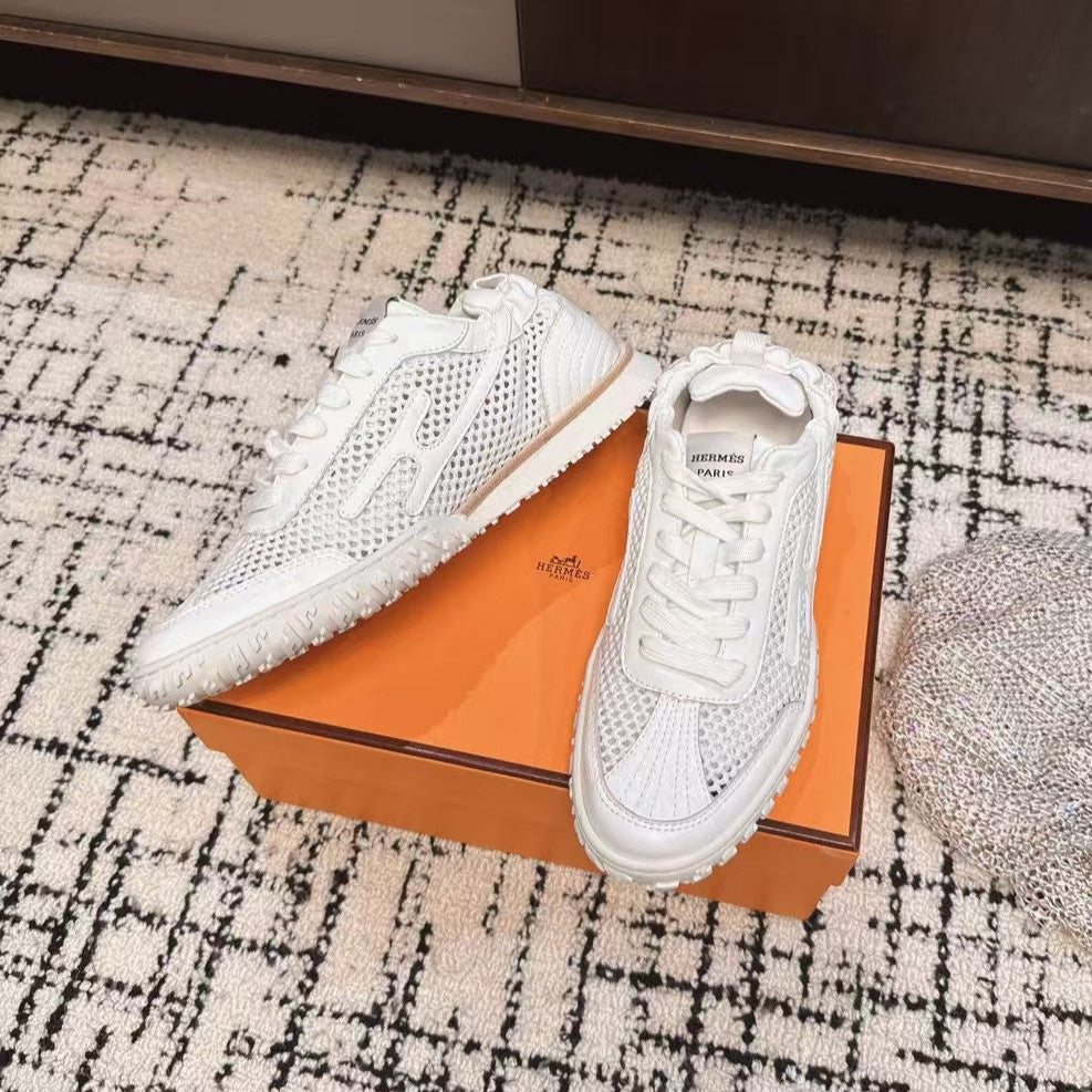 HM 25 Jet Sneaker White Mesh Cowhide 318023