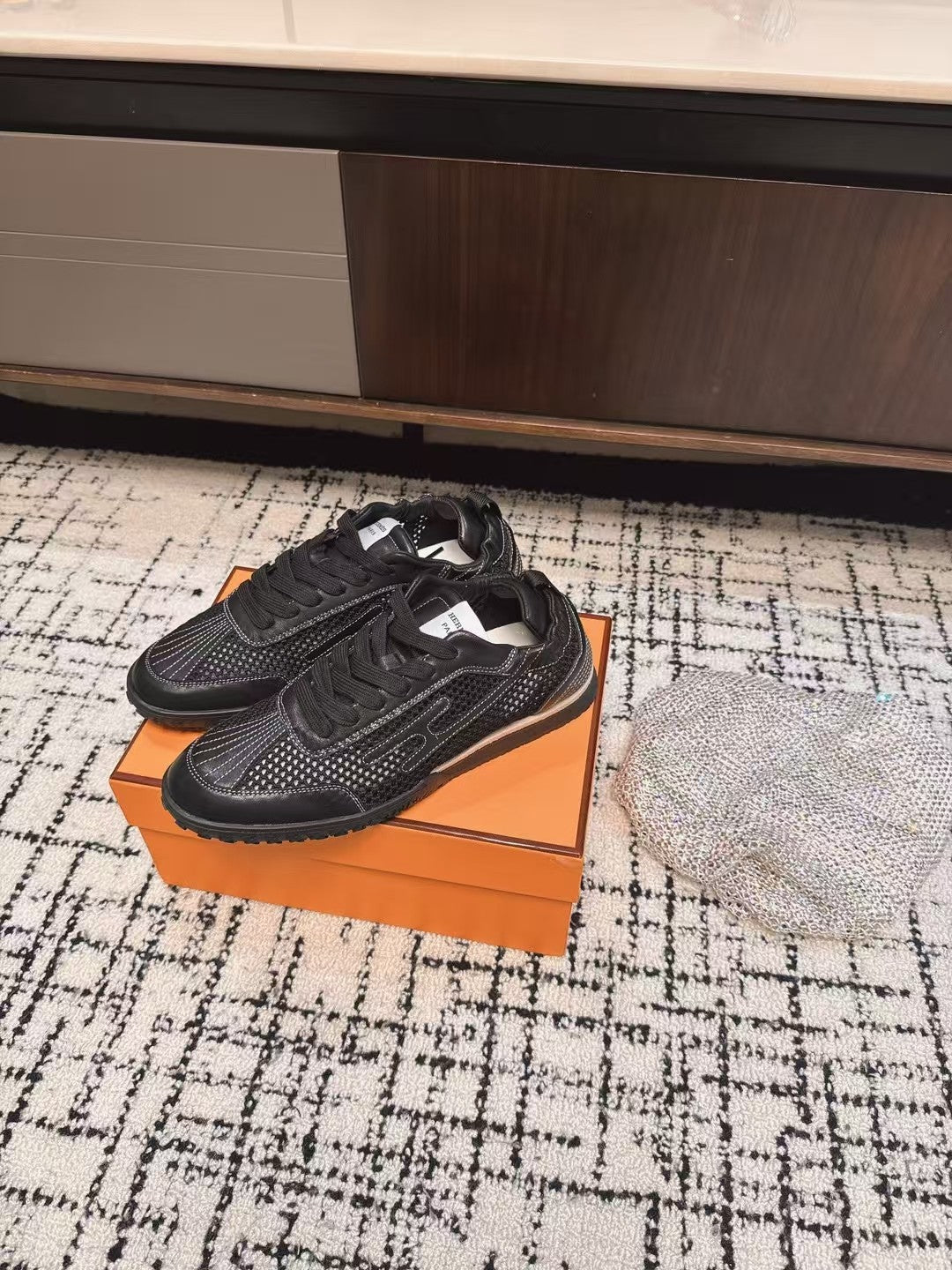 HM 25 Jet Sneaker Black Mesh Cowhide 318024