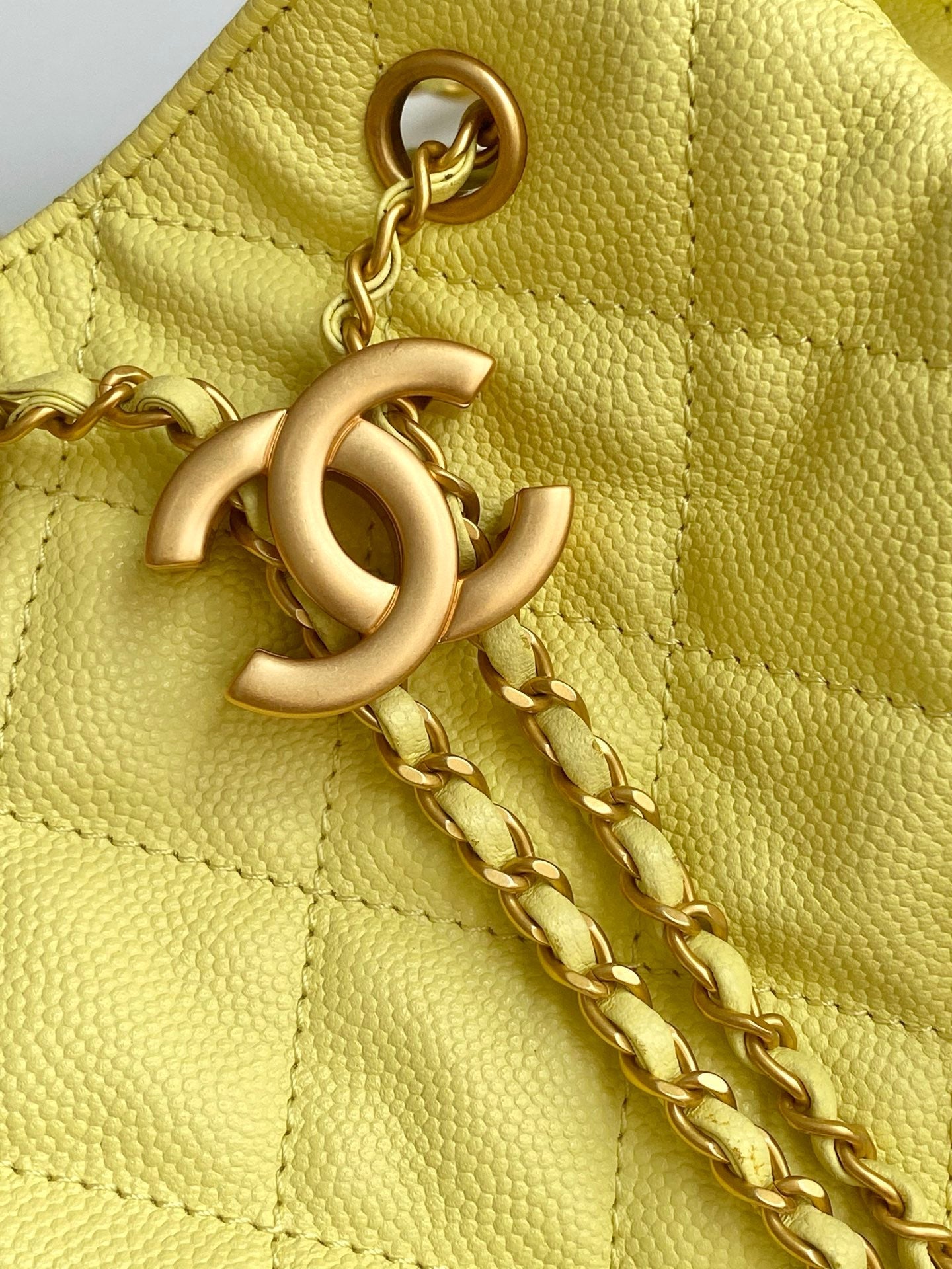CC 25C Hobo Bags 40cm Lime Grained Calfskin
