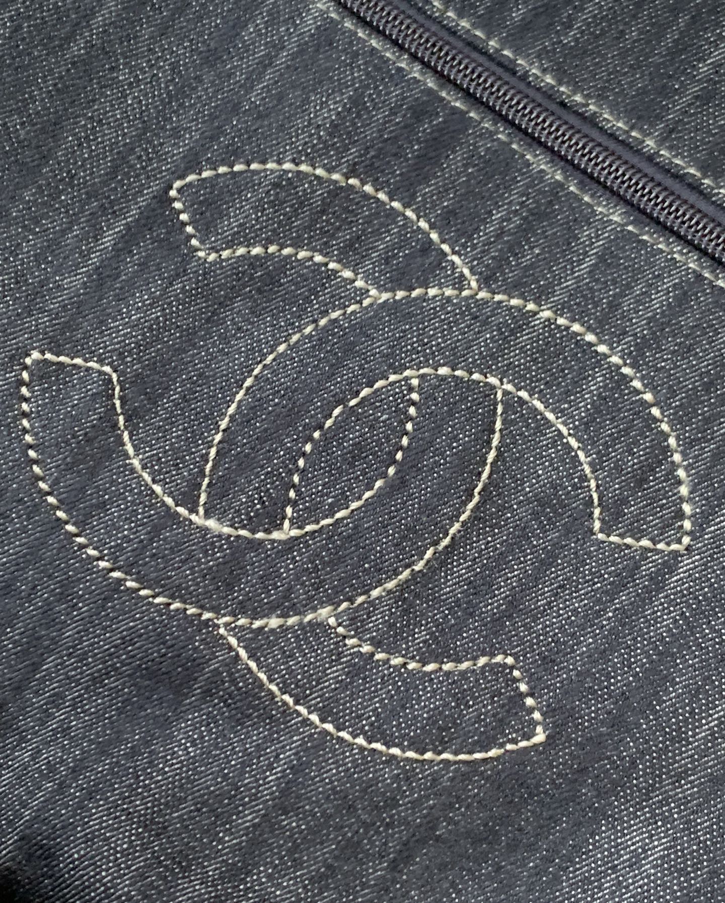 Chanel 25 Bag Navy Blue 40cm Denim Fabric 289495